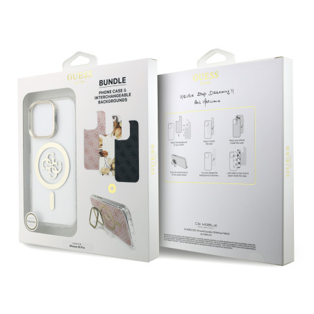 Coque avec cadre caméra interchangeable V4 et support intégré pour iPhone GUESS – Transparent — Accessoire · Smarty Paris 18e